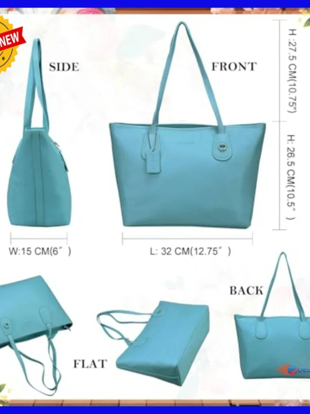 Soft Leather Tote Bag Large Capacity Hobo Shoulder Purse Lightweight
